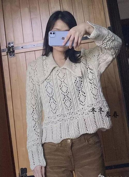 成人毛衣翻领织法视频